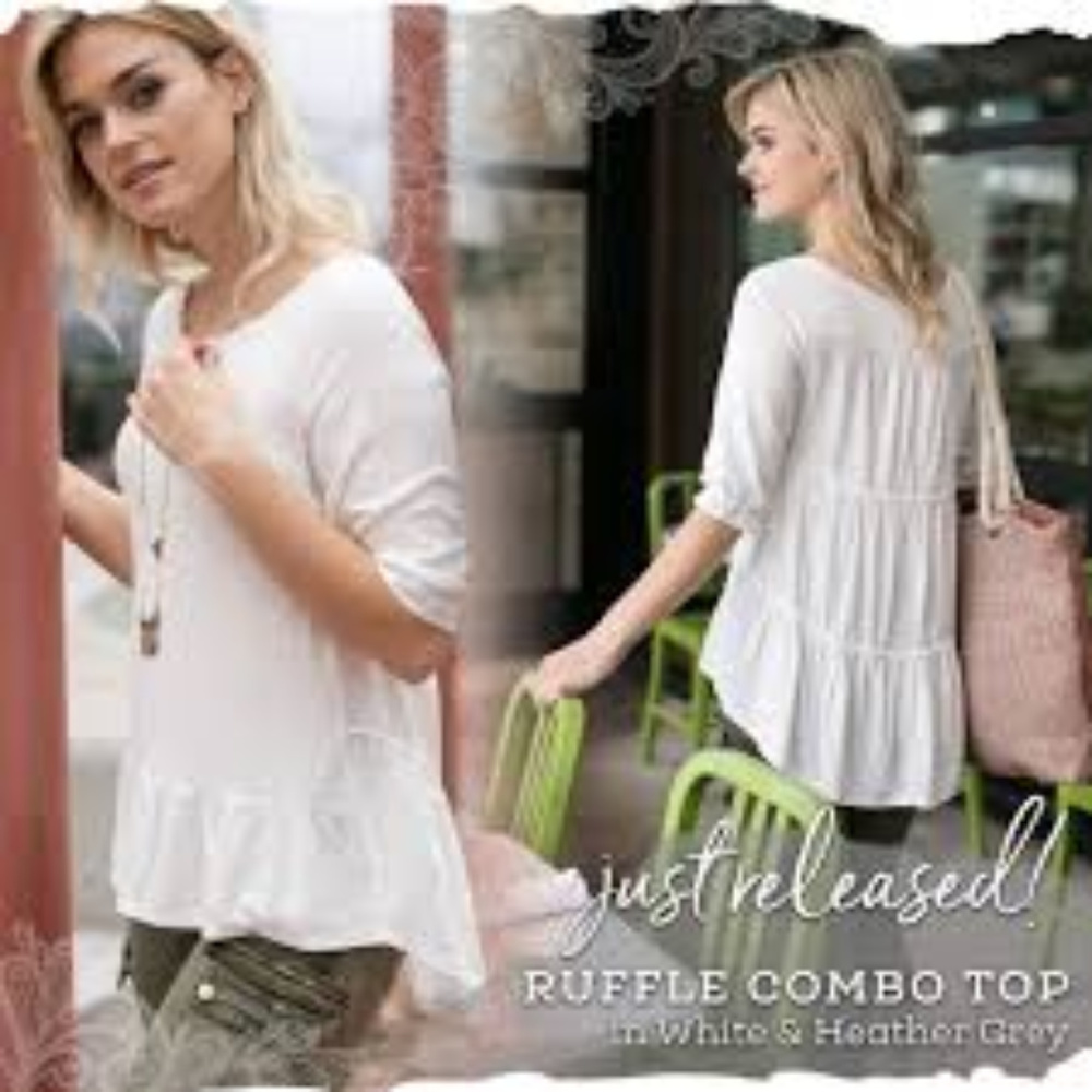 Ruffle Combo Top - Grace & Lace